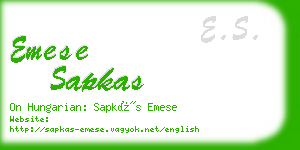 emese sapkas business card